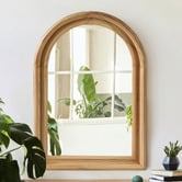 Living Fusion Elisa Arched Paulownia Wood Wall Mirror