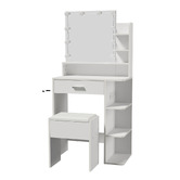 Living Fusion 2 Piece Kaiah LED Dressing Table &amp; Stool Set