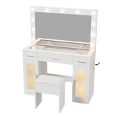 Living Fusion 2 Piece Lyrrah LED Dressing Table &amp; Stool Set