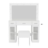 Living Fusion 2 Piece Lyrrah LED Dressing Table &amp; Stool Set