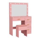 Living Fusion 2 Piece Elynor LED Dressing Table &amp; Stool Set