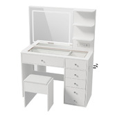 Living Fusion 2 Piece Clara LED Dressing Table &amp; Stool Set