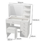 Living Fusion 2 Piece Clara LED Dressing Table &amp; Stool Set