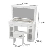Living Fusion 2 Piece Lyrrah LED Dressing Table &amp; Stool Set
