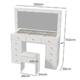 Living Fusion 2 Piece Vivienne LED Dressing Table &amp; Stool Set