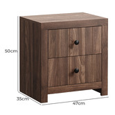 Living Fusion Bernis 2 Drawer Bedside Table