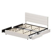Living Fusion Warren Upholstered Bed Frame with Underbed Drawers