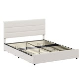 Living Fusion Warren Upholstered Bed Frame with Underbed Drawers