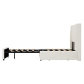 Living Fusion Reno Upholstered Bed Frame with LED &amp; Charging Station