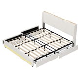 Living Fusion Reno Upholstered Bed Frame with LED &amp; Charging Station