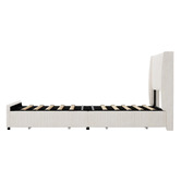 Living Fusion Reno Upholstered Bed Frame with LED &amp; Charging Station