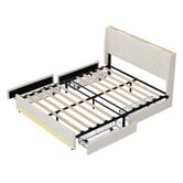 Living Fusion Reno Upholstered Bed Frame with LED &amp; Charging Station
