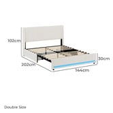 Living Fusion Reno Upholstered Bed Frame with LED &amp; Charging Station