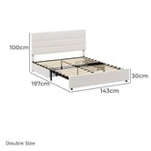 Living Fusion Warren Upholstered Bed Frame with Underbed Drawers