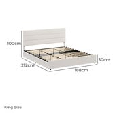 Living Fusion Warren Upholstered Bed Frame with Underbed Drawers