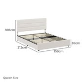 Living Fusion Warren Upholstered Bed Frame with Underbed Drawers