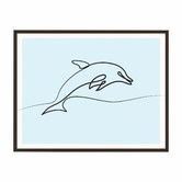 Printhouse Collective Line Dolphin Framed Printed Wall Art