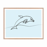 Printhouse Collective Line Dolphin Framed Printed Wall Art