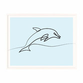 Printhouse Collective Line Dolphin Framed Printed Wall Art