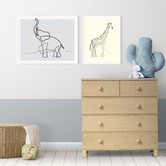 Printhouse Collective Line Elephant Framed Printed Wall Art