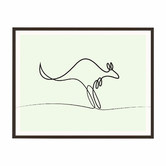 Printhouse Collective Line Kangaroo Framed Printed Wall Art