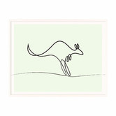Printhouse Collective Line Kangaroo Framed Printed Wall Art