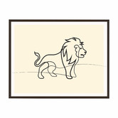 Printhouse Collective Line Lion Framed Printed Wall Art