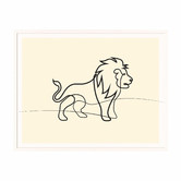 Printhouse Collective Line Lion Framed Printed Wall Art