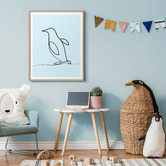 Printhouse Collective Line Penguin Framed Printed Wall Art