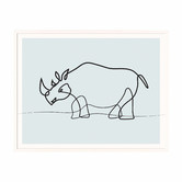 Printhouse Collective Line Rhino Framed Printed Wall Art