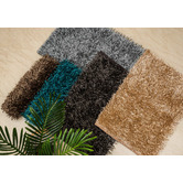 La Grace Home Shag Hand-Crafted Cotton-Blend Bath Mat