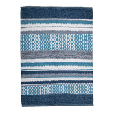 La Grace Home Blue Hand-Loomed Cotton Rug