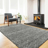 La Grace Home Charcoal Wool-Blend Rug