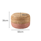 La Grace Home Natural Jute &amp; Cotton Pouffe
