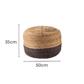 La Grace Home Natural Jute &amp; Cotton Pouffe