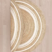 La Grace Home 120cm Reversible Jute &amp; Cotton Round Rug
