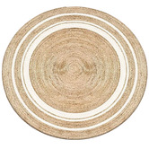 La Grace Home 120cm Reversible Jute &amp; Cotton Round Rug