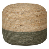 La Grace Home Natural Jute &amp; Cotton Pouffe