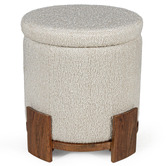 La Grace Home Barrel Boucle Storage Pouffe
