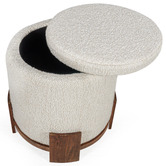 La Grace Home Barrel Boucle Storage Pouffe