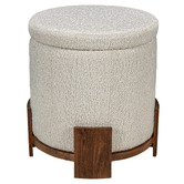 La Grace Home Barrel Boucle Storage Pouffe