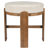 La Grace Home Verona Cotton &amp; Mango Wood Accent Stool