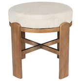 La Grace Home Verona Cotton &amp; Mango Wood Accent Stool