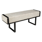 La Grace Home Bergamo Boucle Ottoman Bench