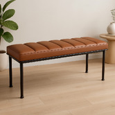 La Grace Home Trento Faux Leather Ottoman Bench