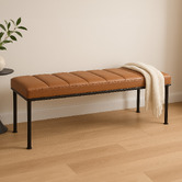 La Grace Home Trento Faux Leather Ottoman Bench