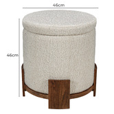 La Grace Home Barrel Boucle Storage Pouffe