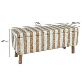 La Grace Home Modello Cotton Storage Ottoman Bench