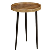 La Grace Home Trident Mango Wood Side Table