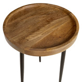 La Grace Home Trident Mango Wood Side Table